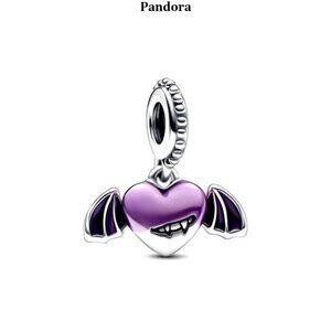 Pandora S925 Silverale Vampire Winged Heart Dangle Charm